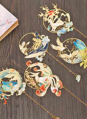 Chinese Style Brass Bookmark Tassel Pendant Retro Book Clip