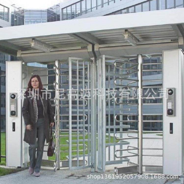 供应不锈钢旋转全高闸 球场入口刷卡转闸 半封闭式三叉杆旋转门匝