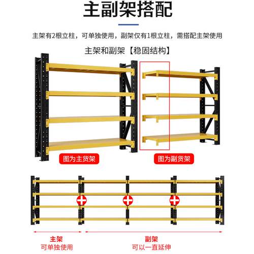零食仓储物地下室超强架超市物快递仓库多层承重货架置储家用阳台