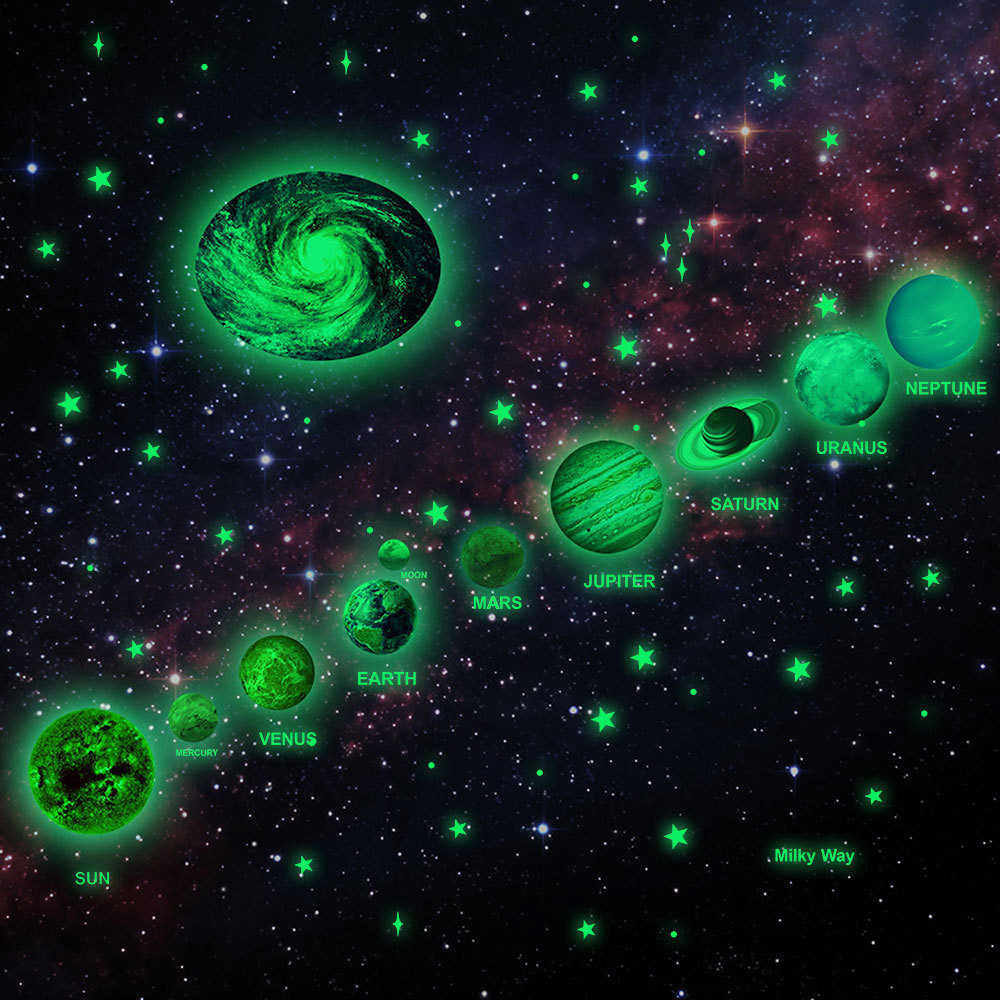 夜光 外贸 贴行星夜光发光墙夜光月球银河系星星热销 星空