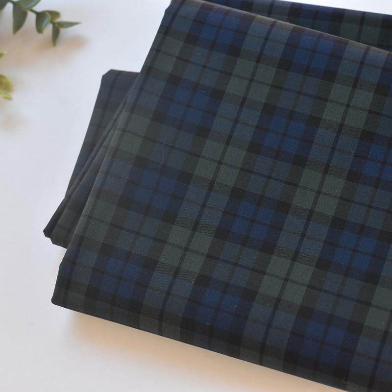小面团布料进口纯棉色织蓝绿格子面料棉布衣服裙子童装衬衫手工