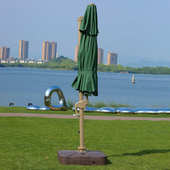 厂家直供可印logo广告伞遮阳伞土豪金铝户外庭院伞双层侧立罗马伞