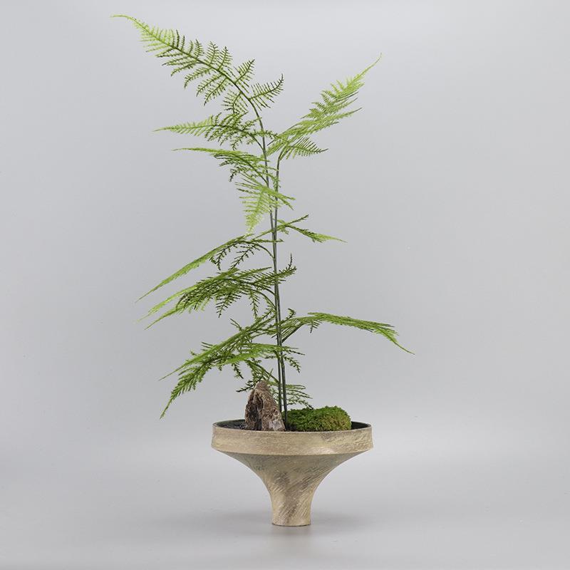 新中式日式创意仿真花艺文竹干花禅意茶室民宿茶几博古架桌面摆件