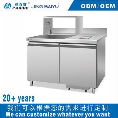 CZT-08不锈钢台可定制操作台商用奶茶店水吧台卧式冷藏操作台