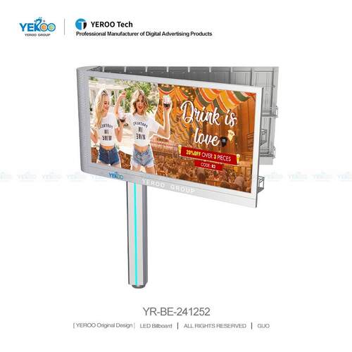 厂家直销户外防水led显示屏单立柱广告牌多尺寸led电子广告屏外壳