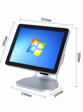 直销新款铝合金15寸单屏电容触摸屏一体收银机时尚高端高配
