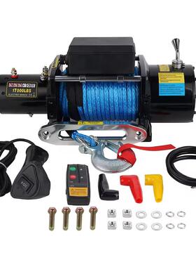 厂家直销12v/24v17000磅电动绞盘价1年质保