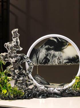 节节高升流沙画摆件轻奢高档客厅玄关电视机柜办公室高级感装饰品