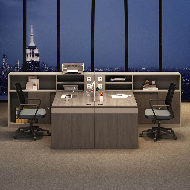 财务桌T型双人位办公桌简约现代办公室职员办公桌椅组合时尚工位