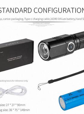 跨境迷便强光小手电户外携可充防水变焦你迷你随身K91变焦电手电