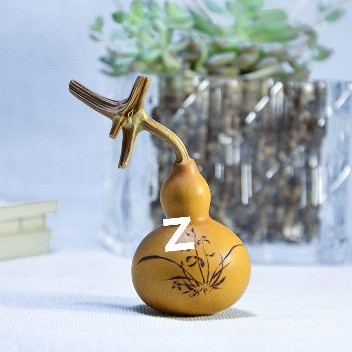 金木缘火绘兰花烙画葫芦烫画文玩手捻葫芦摆件手把件响籽小葫芦15