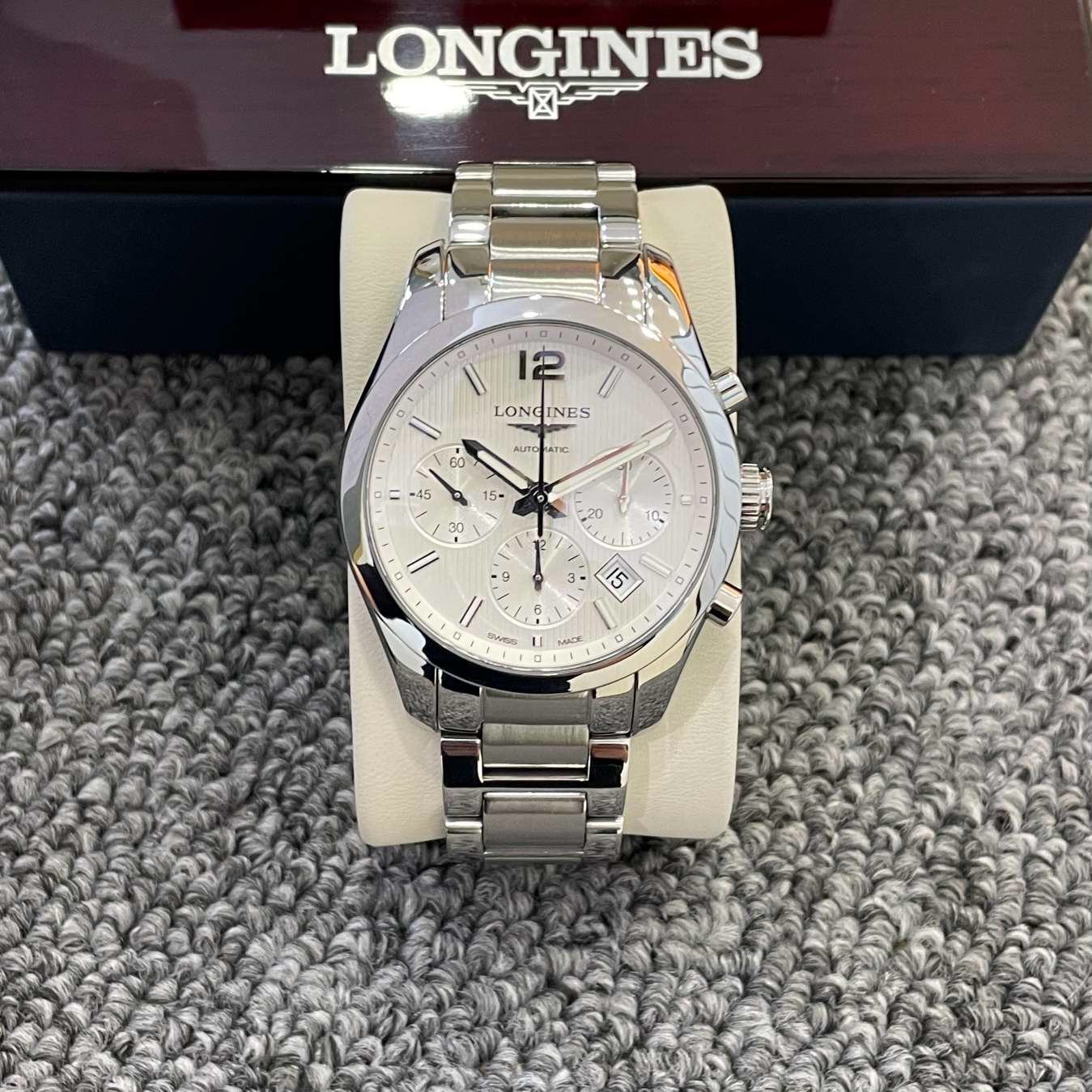 漏价9.8新 浪琴康铂系列精钢自动机械手表计时男表L2.786.4.76.6