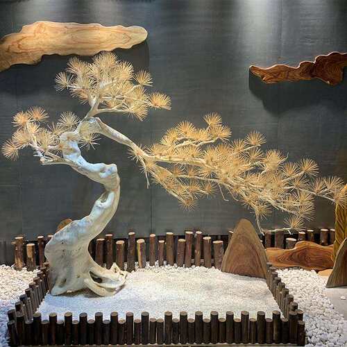 迎客松仿树高端工艺松树大型室内装饰楼假树真浴GYC17中心洗售处