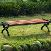 座椅园林长凳靠背椅椅椅休闲木广场铝长椅塑公园实木小区户外