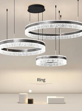 环形吊灯客厅灯现代简约大气2025新款餐厅主灯复式楼挑空灯具