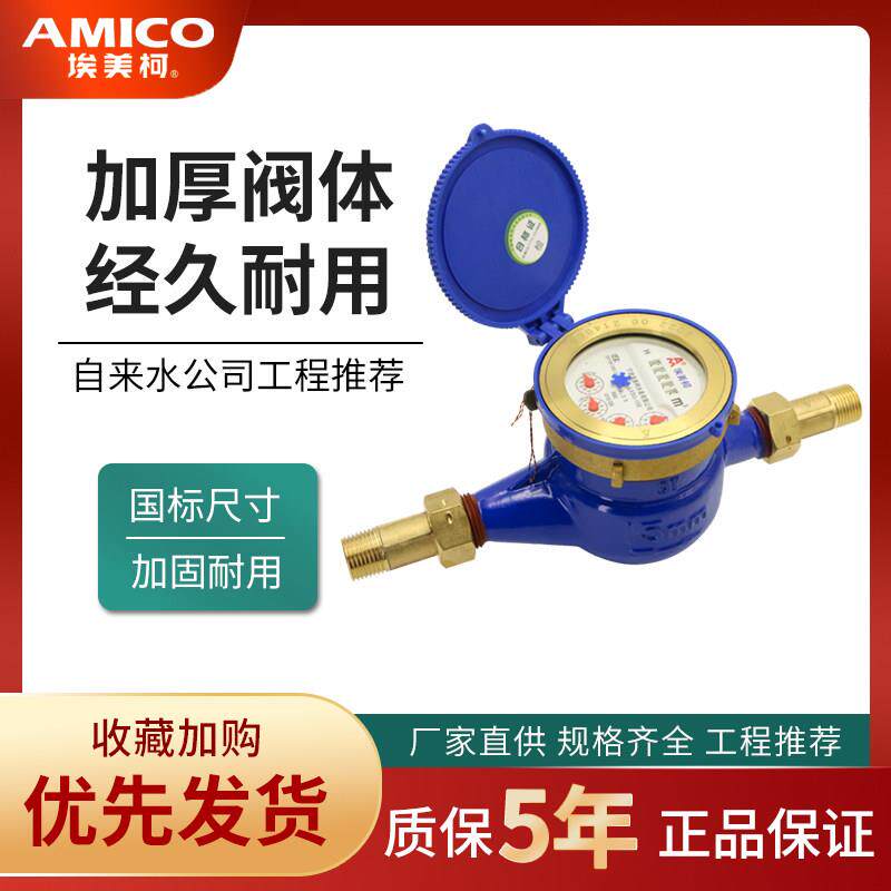 正品埃美柯防冻冷水表家用LXSG铁壳干 干拭自来水管防裂机械仪表0