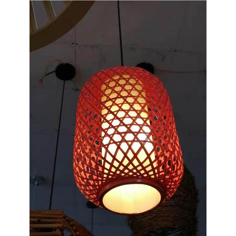 中式竹编吊灯餐厅茶室竹灯仿古编织竹艺吊灯义乌浙江深圳常州古镇
