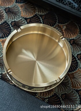 黄铜烟缸五牛送福铜东工艺品办公见描述黄铜摆灰件莞小商品金属室