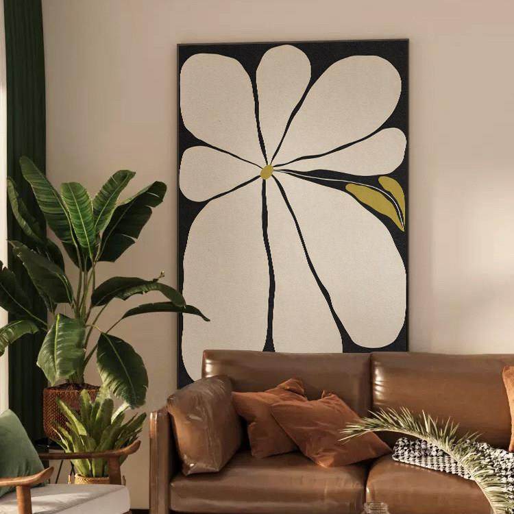 中古风客厅装饰画画侘寂法式花沙发背景墙壁画画现代简约艺术玄关,家居饰品,现代装饰画,淘宝优惠券,粉丝福利购,淘宝优惠卷