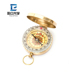 厂家G50户外黄铜指南针可激光翻盖复古指北针夜光怀表指南针