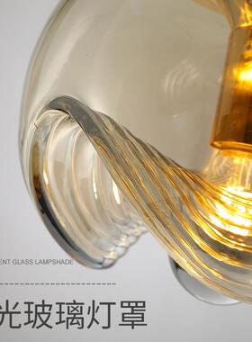 厅现轻奢代中古欧式玻璃灯现代简约床头餐吊XQ70129吧台走廊过道