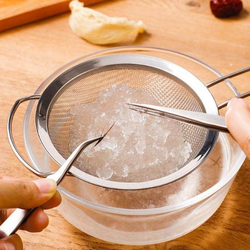 镊子不锈钢燕窝挑毛工具三件套神器夹毛夹子洗过滤网套装分装瓶