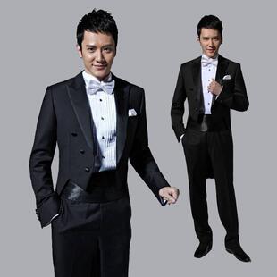 高档男士演出燕尾服合唱指挥服男主持小提琴钢琴艺考表演礼服套装