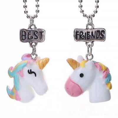 the best friend unicorn necklace horsehead pendant