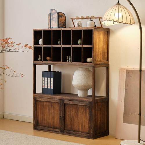 实木新中式博古架多宝阁办公室展示柜摆件陈列书架客厅玄关置物架