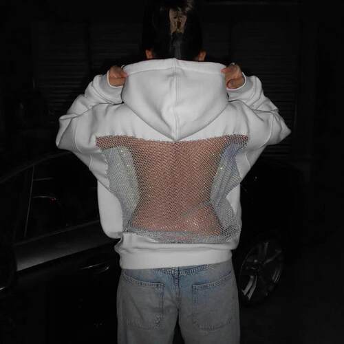 Womens Fashion Sexy Transparent Mesh Patchwork Long Sleeve