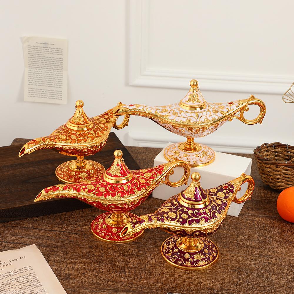 欧式阿拉丁神灯摆件复古精美金属工艺品创意家居古典宫廷风装饰