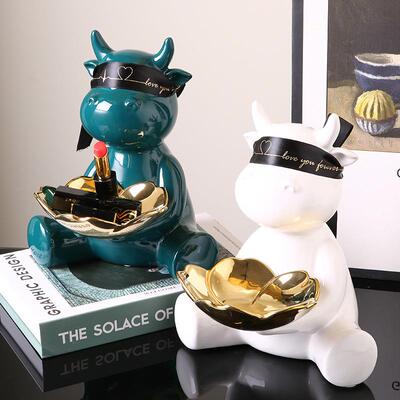 欧轻奢玄关钥匙收摆件家居厅纳茶几装饰品创意房间北STH客首饰储