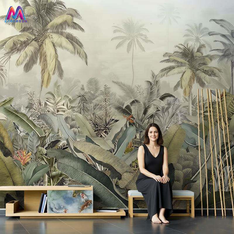 涂鸦轻奢艺术墙布北欧手绘金属客厅沙发电视背景墙壁纸壁画高端