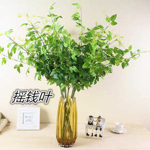 饰塑料田园仿真花草假摆设绿色植物金钱叶摇钱叶 仿真植物代理发装
