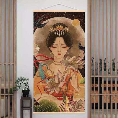 卓玛2.0新中式挂画茶室客厅卧室搭配玄关 竹艺挂画