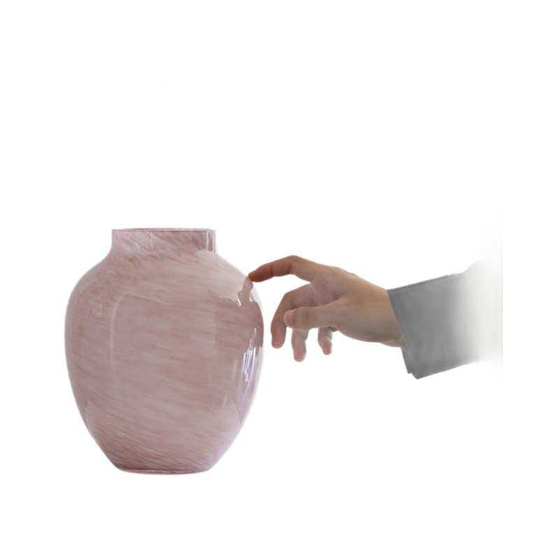 bestwest中古浅粉玻璃特别好看的花瓶摆件轻奢高档客厅水培插花瓶,家居饰品,花瓶,淘宝优惠券,粉丝福利购,淘宝优惠卷