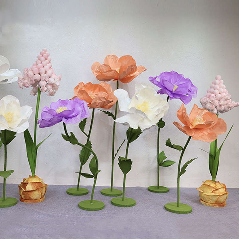 婚庆巨型立体纸花艺婚礼背景装饰道具莫奈花园网红橱窗美陈摆件