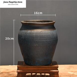 覆古陶罐手工粗陶多肉花盆花瓶花器土陶罐瓦罐新中式插干花
