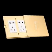 隐藏式 全铜防水地插座家用平推滑盖地插五孔电话电脑多媒体地板插