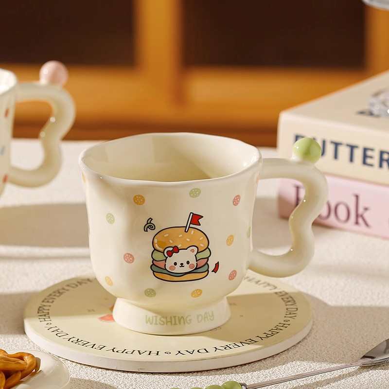 可爱线条小狗马克杯高颜值陶瓷杯子送女生生日礼物闺蜜实用伴手礼