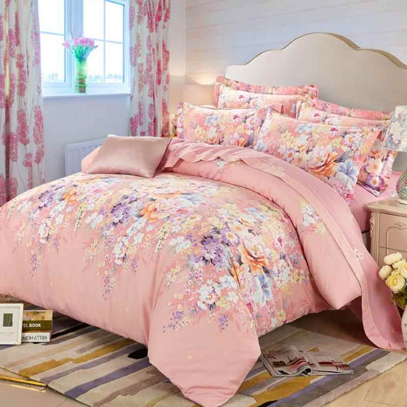 美式小清新婚庆磨毛四件套1.8双人加厚床上用品纯棉被套床单