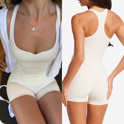 Women's Square Neck Heart Pattern Casual Vest High Stretch