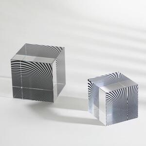 软装简约家居装饰正方形透明水晶摆件客厅桌面创意纹水晶摆设