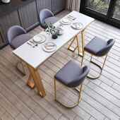 家用阳小吧台商台意用创铁艺高脚吧台轻桌北欧奢岩板吧QP 21112台