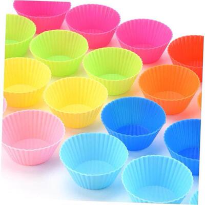 12pcs Silicone Cake Mold Round Muffin Cupcake Baking 蛋糕模