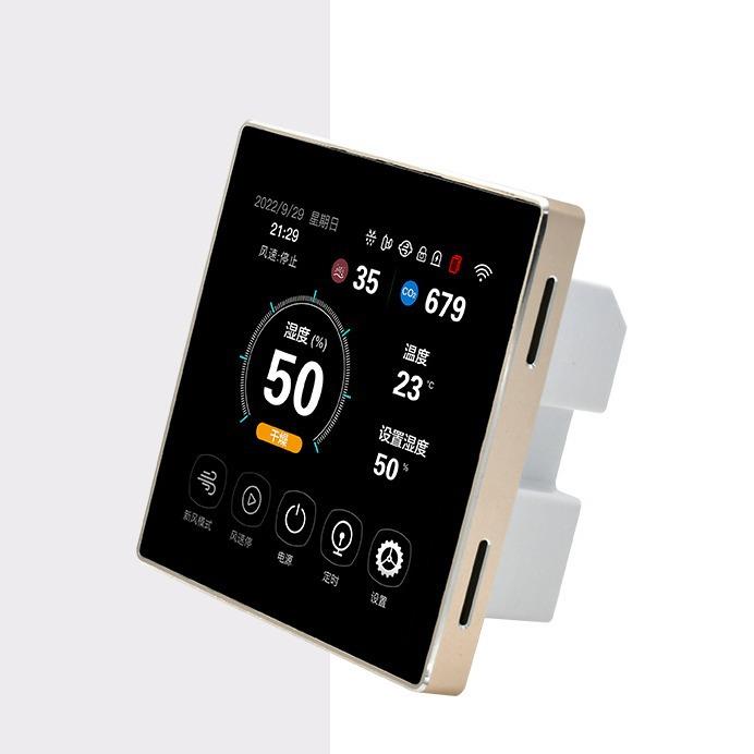 祥帆4寸TFT新风除湿控制器可选CO2PM2.5检测智能检测
