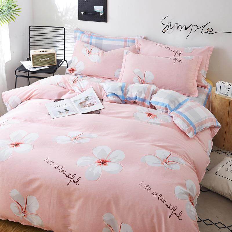 正品北欧简约1100棉全纯棉款四件式网红ins风.8床单被套被罩床上4