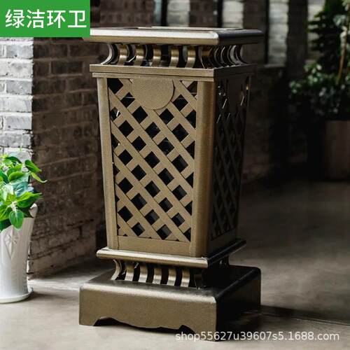 铸铝类垃圾号桶户外公分小园双桶垃圾箱铁艺区广场环381卫大垃圾
