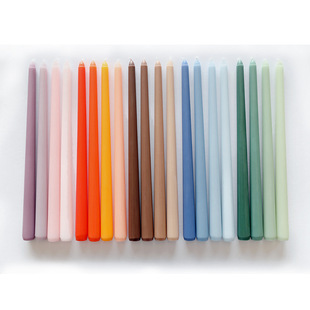 8套渐变色莫兰迪长杆彩色蜡烛4支装浪漫婚礼宴会生日西餐蜡烛30cm