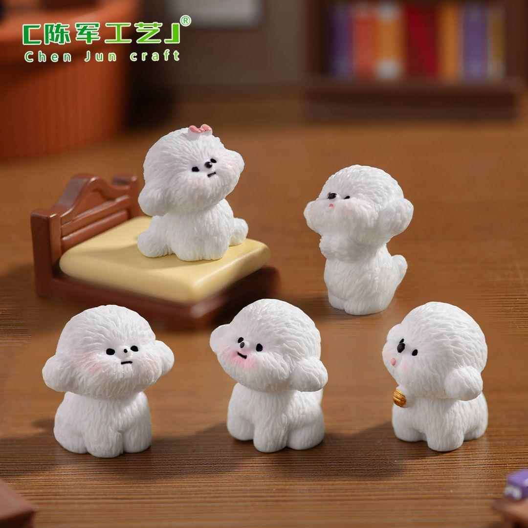 可爱摇粒绒小狗公仔 娃娃屋diy装饰品挂配件桌面微景观车载小摆件